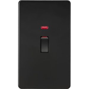 KNIGHTSBRIDGE 45A 2G DP SWITCH WITH NEON - MATT BLACK