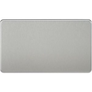 KNIGHTSBRIDGE SCREWLESS 2G BLANKING PLATE - BRUSHED CHROME