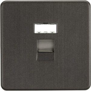 KNIGHTSBRIDGE SCREWLESS RJ45 NETWORK OUTLET - SMOKED BRONZE