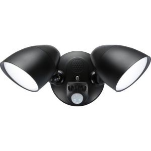 KNIGHTSBRIDGE 110-230V IP65 BLACK 20W SECURITY FLOODLIGHT WITH PIR, LIGHT SENSOR, 3X CCT AND MANUAL OVERRIDE