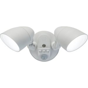 KNIGHTSBRIDGE 110-230V IP65 WHITE 20W SECURITY FLOODLIGHT WITH PIR, LIGHT SENSOR, 3X CCT AND MANUAL OVERRIDE