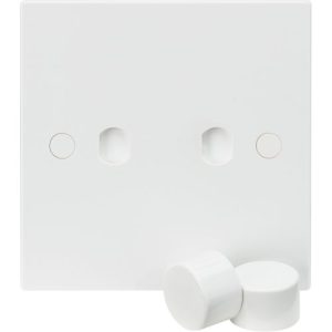 KNIGHTSBRIDGE SQUARE EDGE 2G DIMMER PLATE AND KNOB