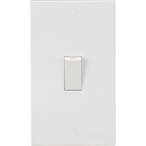 KNIGHTSBRIDGE SQUARE EDGE 2G 45A VERTICAL SWITCH (WHITE)