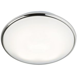 KNIGHTSBRIDGE IP20 28W 2D HF EMERGENCY BULKHEAD WITH OPAL DIFFUSER AND CHROME BASE