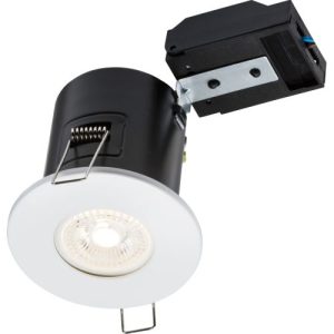 KNIGHTSBRIDGE IP20 FIXED FIRE RATED GU10 DOWNLIGHT WHITE