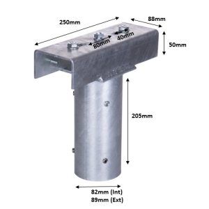 KR PRODUCTS STREET LIGHT BRACKET TO FIT OVER 76MM DIA COLUMN TO CARRY 1 X LED FLOODLIGHT