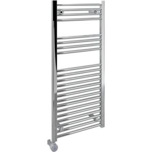 KUDOX 200W 800 X 500 FLAT CHROME TOWEL RAIL+STAT