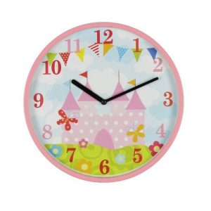 KIDDIWINKS PINK CASTLE WALL CLOCK