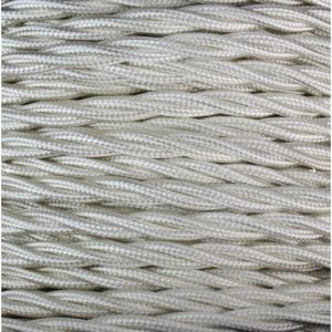 0.75MM 3C IVORY TWISTED  BRAIDED CABLE PER MTR