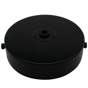 LAMPFIX SINGLE HOLE 100MM ROUND BLACK CEILING ROSE