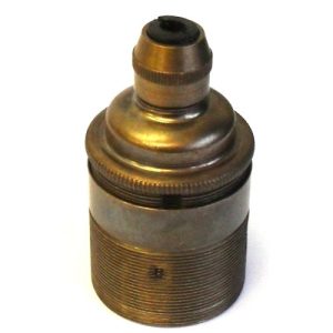 LAMPFIX METALBRITE ES CORDGRIP LAMPHOLDER [THREADED SKIRT] (ANTIQUE BRASS)
