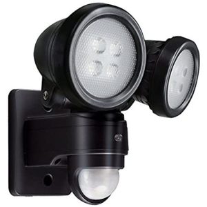 LR400 LED 46W TWIN HEAD PIR FLOOD CW BK