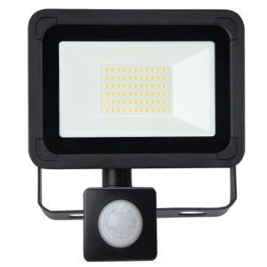 LED (PRE-WIRED) AC 50W PIR FLOODLIGHT 4000K BLACK