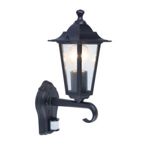 LUTEC CORNICHE PIR BLACK WALL LIGHT