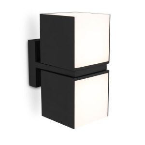 LUTEC CUBA MATT BLACK WALL LIGHT