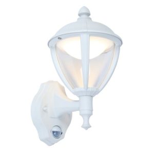 LUTEC UNITE PIR WHITE WALL LIGHT