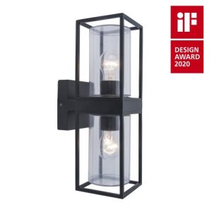 LUTEC FLAIR MATT BLACK WALL LIGHT