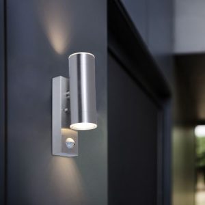 LUTEC GRANGE STAINLESS STEEL WALL LIGHT