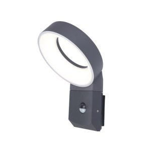 LUTEC MERIDIAN PIR DARK GREY WALL LIGHT