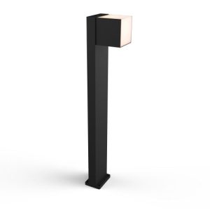 LUTEC CUBA MATT BLACK BOLLARD LIGHT
