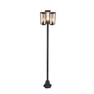 LUTEC PINE BLACK 3 LIGHT POST