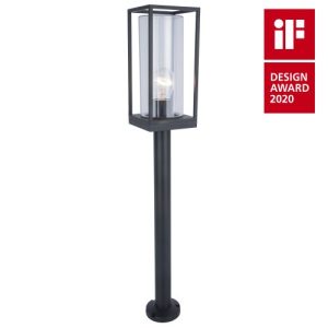LUTEC FLAIR BOLLARD BLACK DIE CAST ALUMINIUM E27