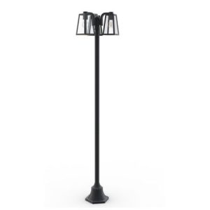 LUTEC FIA BLACK 3 LIGHT POST
