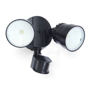 LUTEC SHRIMP 2 PIR BLACK WALL LIGHT