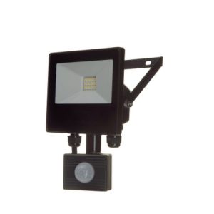 LUTEC TEC10 PIR (NO LOUVRE) BLACK WALL LIGHT