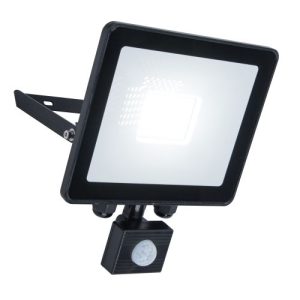 LUTEC TEC30 PIR (NO LOUVRE) BLACK WALL LIGHT