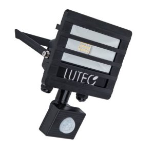 LUTEC TEC10 PIR (WITH LOUVRE) BLACK WALL LIGHT