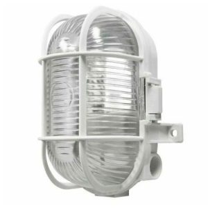 LYVECO 60W ES OVAL BULKHEAD - 170 X 125 X 105MM - WHITE