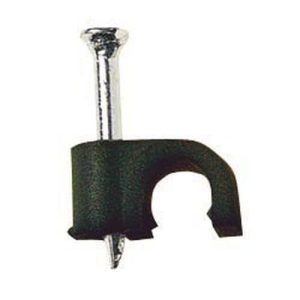 7MM BLACK ROUND CABLE CLIPS - 100PCS
