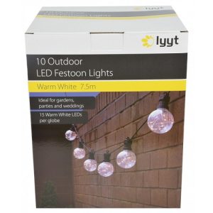 10 LED FESTOON LIGHTS WARM WHITE