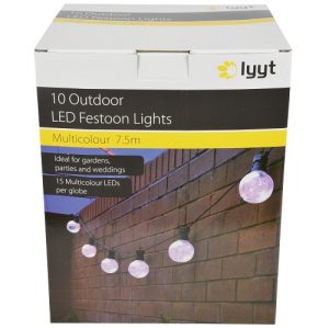 10 LED FESTOON LIGHTS MULTICOLOUR