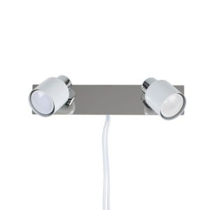 MINI SUN BENTON WHITE / CHROME TWIN SPOTLIGHT WIT