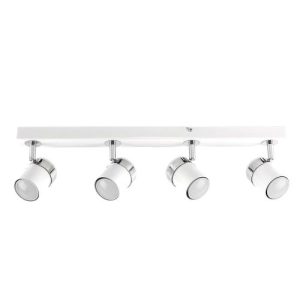 MINISUN 4 LIGHT RECTANGLE BAR SPOT LIGHT WHITE/CHROME