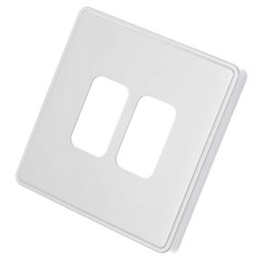 MK MHFP002LTS DIMENSIONS 1 GANG 2 MODULE FRONT PLATE LIGHT SILVER