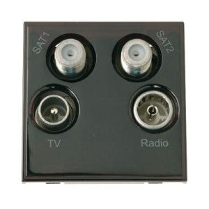 CLICK NEW MEDIA MATT DOUBLE MEDIA MODULES QUAD TV RADIO SAT1 & 2 MATT BLACK