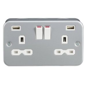 KNIGHTSBRIDGE METALCLAD 2G USB SOCKET (A+C)