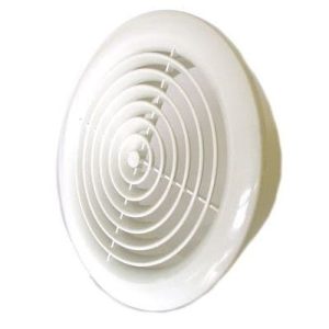 4" WHITE CIRCULAR GRILL WITH ADJUSTABLE DAMPER