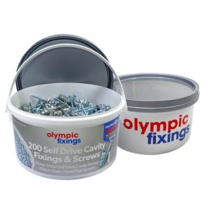 OLYMPIC 200 X METAL SELF DRIVE CAVITY FIXINGS & SCREWS