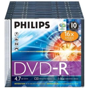 Philips DVD-R 4.7GB 16x 10 Pack