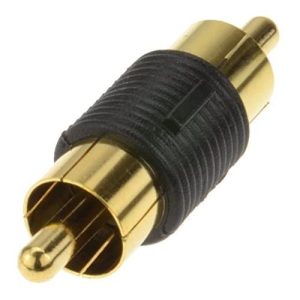 PHONO PLUG COUPLER JOINS TWO MALE PLUGS