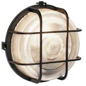BLACK 60W ES ROUND BULKHEAD