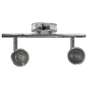 TWIN GU10 50W SPOT BAR CHROME