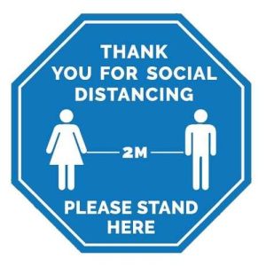 PPE PLEASE STAND HERE FLOOR SIGN