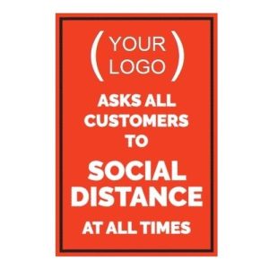 PPE LAMINATED A3 PAPER POSTER 'SOCIAL DISTANCE AT ALL TIMES'