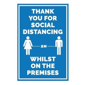 PPE LAMINATED A3 PAPER POSTER 'THANK YOU FOR SOCIAL DISTANCING'