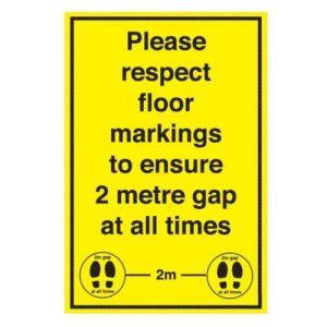 PPE LAMINATED A3 PAPER POSTER 'PLEASE RESPECT FLOOR MARKINGS'